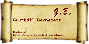 Gyurkó Bernadett névjegykártya