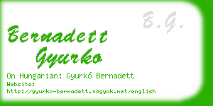 bernadett gyurko business card